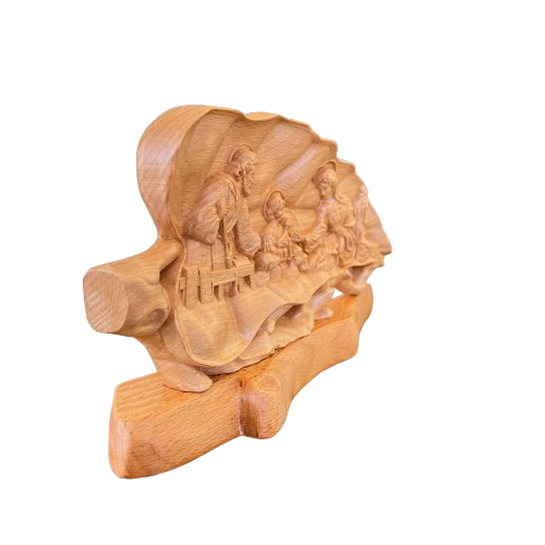 MN04 - Holy family figurine, Religious home decor Catholic statue, Religious Catholic Statue, Wooden Religious Gifts, Wood Carving Christian Décor