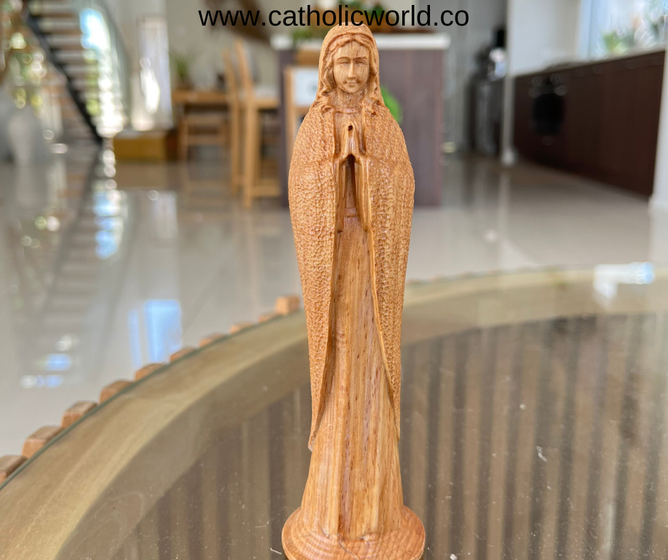 MN06 - Our Lady of Lourdes Statue Christian Gifts Religious Catholic Statue Wooden Religious Gifts Housewarming Gift New Home Gift Catholic Gifts