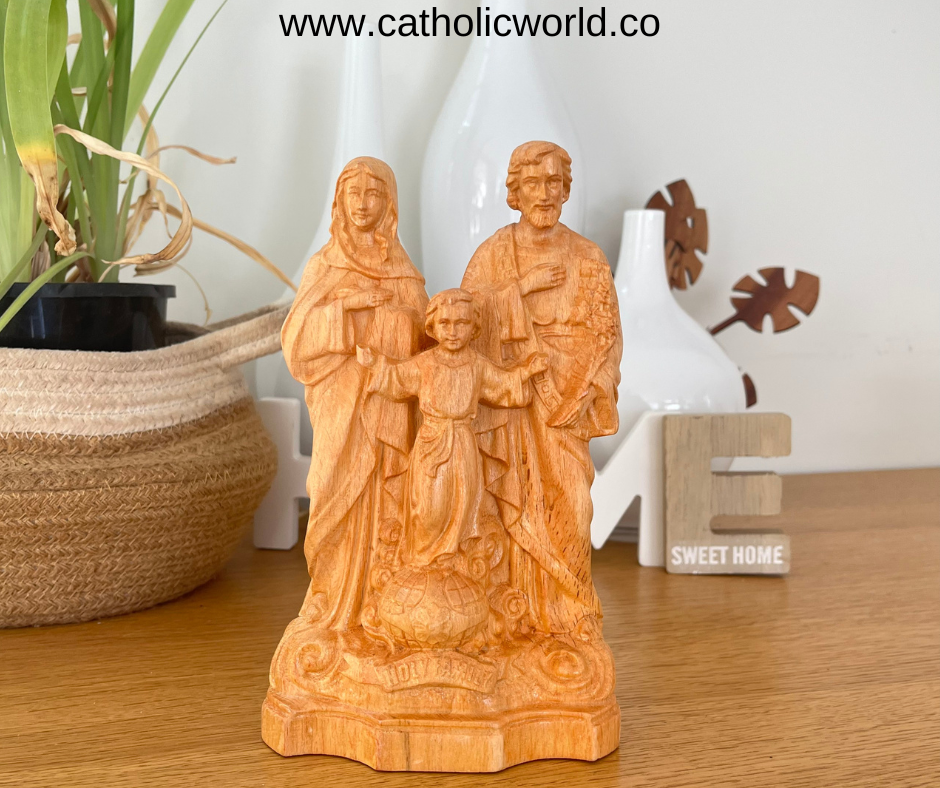 MN05 - Holy Family Jesus - Virgin Mary - St Joseph Christian Sculpture Christian Art Home Decor and Gifts Religious Icons of Saint Prayer Altar