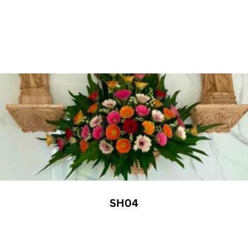 Wood carved shelves... for statues, candles, flowers of home altar.