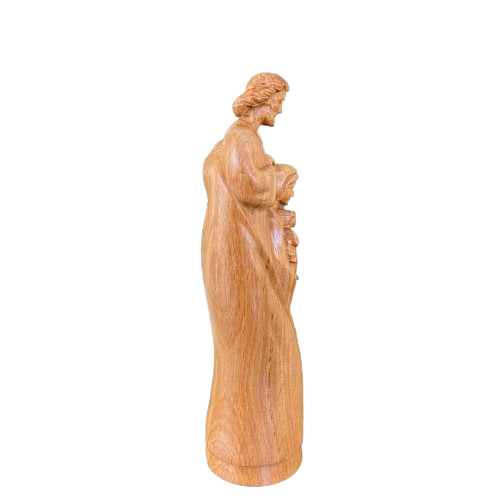 MN02 - Holy Family Statue Christian Orthodox Icon Handcrafted Wood Catholic Religious Statue Figurine Home Altar Jesus Handmade Home Decor