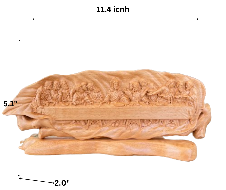 MN01 - Jesus and The Apostles' Last Supper Handmade Home Decor Wooden Sculpture Religious Catholic Statue Jesus and the Apostles Religious Art