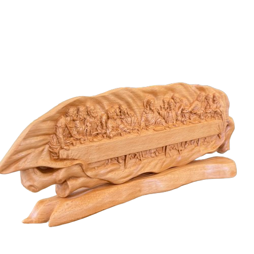 MN01 - Jesus and The Apostles' Last Supper Handmade Home Decor Wooden Sculpture Religious Catholic Statue Jesus and the Apostles Religious Art