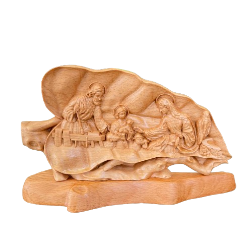 MN04 - Holy family figurine, Religious home decor Catholic statue, Religious Catholic Statue, Wooden Religious Gifts, Wood Carving Christian Décor