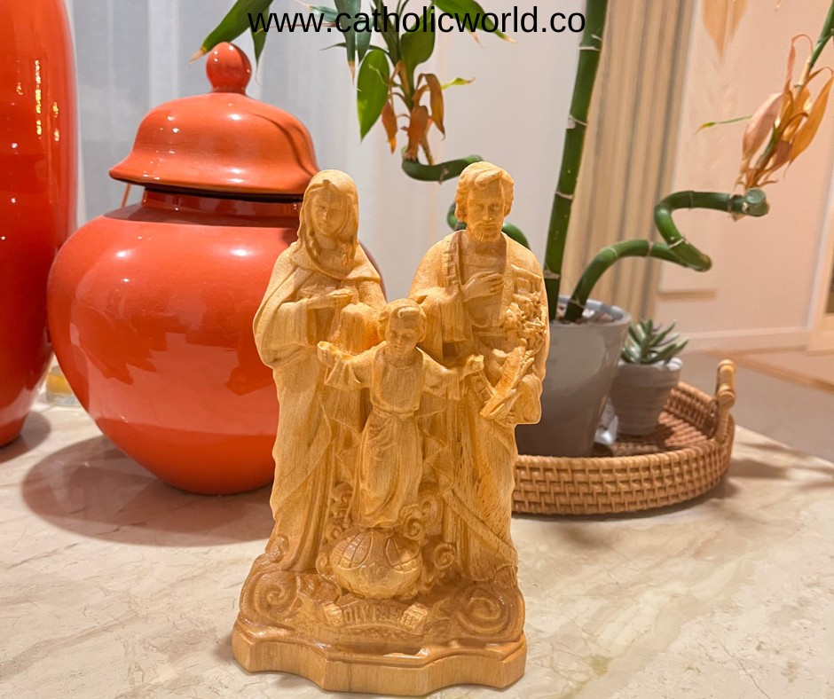 MN05 - Holy Family Jesus - Virgin Mary - St Joseph Christian Sculpture Christian Art Home Decor and Gifts Religious Icons of Saint Prayer Altar