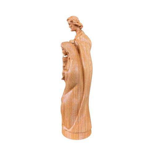 MN02 - Holy Family Statue Christian Orthodox Icon Handcrafted Wood Catholic Religious Statue Figurine Home Altar Jesus Handmade Home Decor
