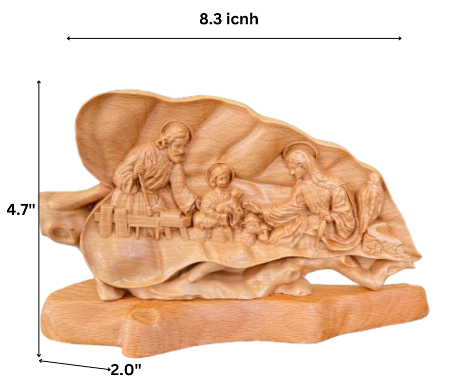 MN04 - Holy family figurine, Religious home decor Catholic statue, Religious Catholic Statue, Wooden Religious Gifts, Wood Carving Christian Décor