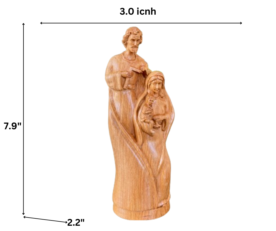 MN02 - Holy Family Statue Christian Orthodox Icon Handcrafted Wood Catholic Religious Statue Figurine Home Altar Jesus Handmade Home Decor