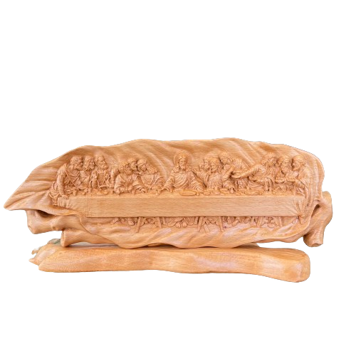 MN01 - Jesus and The Apostles' Last Supper Handmade Home Decor Wooden Sculpture Religious Catholic Statue Jesus and the Apostles Religious Art