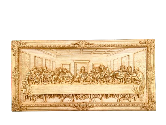 RY07 - WALL DECORATION BY WOOD CARVED THE LAST SUPER