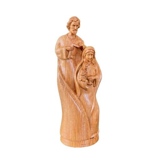 MN02 - Holy Family Statue Christian Orthodox Icon Handcrafted Wood Catholic Religious Statue Figurine Home Altar Jesus Handmade Home Decor