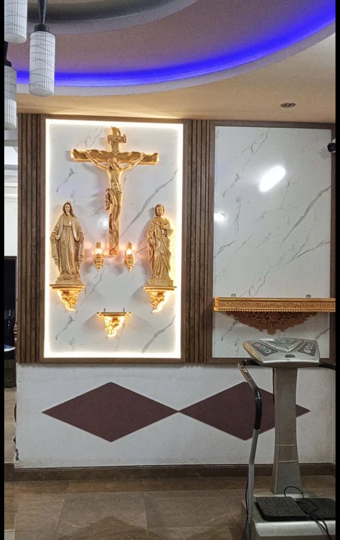 CA01 - Catholic Home Altar for family, Religious Catholic Statue, Wooden Religious Gifts, Native Wood Wall Art, Crucifix Cross, Housewarming